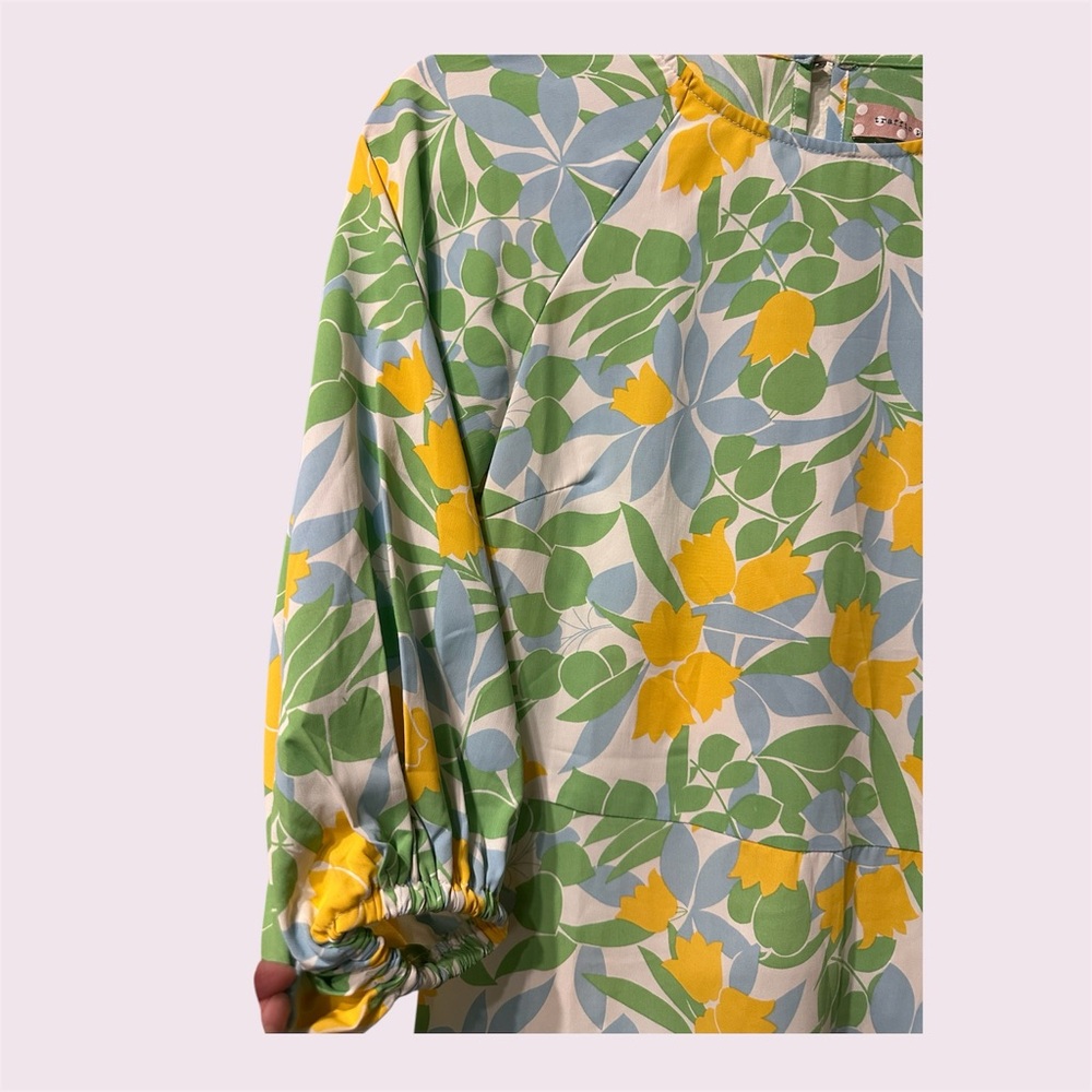 Grey and yellow L/S Dress - Picture 5 of 5